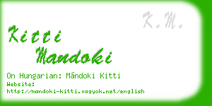 kitti mandoki business card